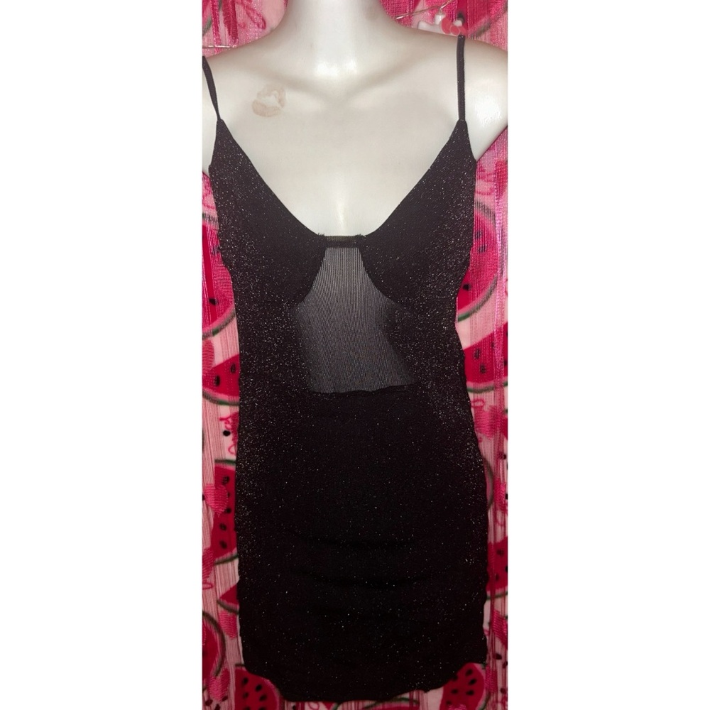 REVOLVE Black Glitter Mini Dress